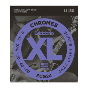 ECG24 D'Addario Chrome Flatwound, Jazz Light
