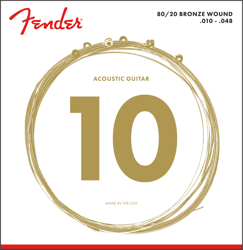 Fender 80/20 Bronze wound Acoustic Strings 10-48