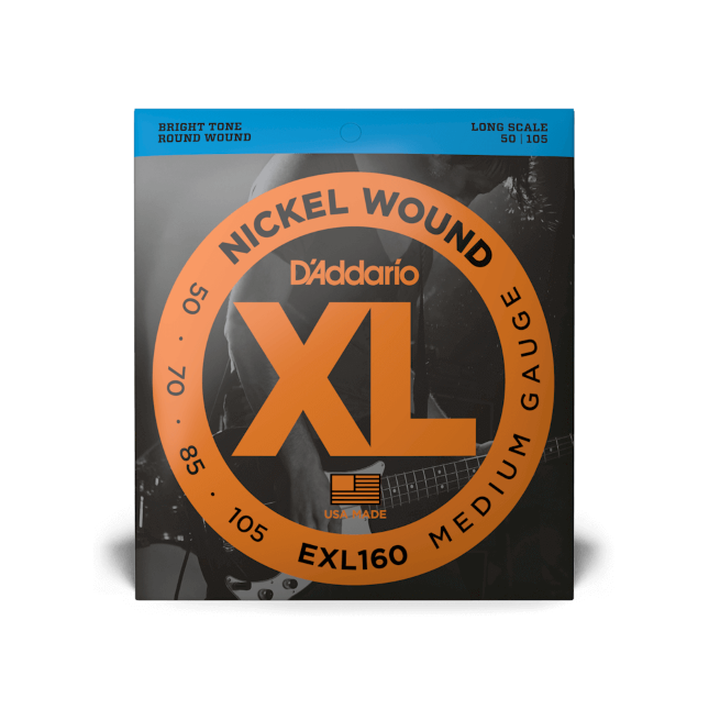 D'Addario Nickel Round Wound Bass Strings 50-105 Long Scale