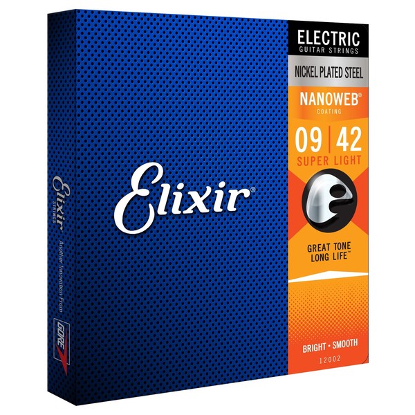 Elixir 12002 Electric Guitar Strings Nanoweb Super Light 9-42